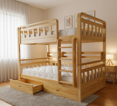 Giường xếp chồng hai tầng bằng nhau