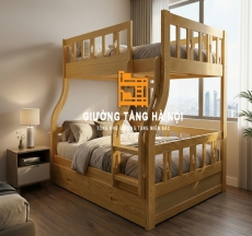 Giường tầng cao cấp OBA cầu thang trèo rộng 1m4x2m